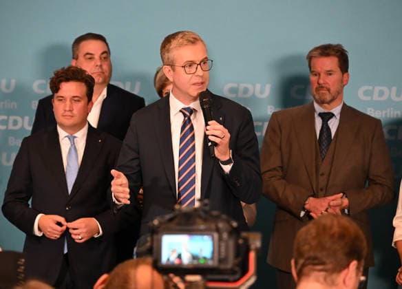 CDU election night event in Berlin BERLIN, GERMANY - SEPTEMBER 20: CDU lead candidate Stefan Evers and party members follow the election results at the Berlin House of Representatives in Berlin, Germany, on September 20, 2026. Volodymyr Sindieiev Anadolu Berlin Germany. Editorial use only. Please get in touch for any other usage.  Copyright: x2026xAnadoluxVolodymyrxSindieievx