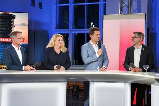 Berlin, Germany, September 20, 2026 Berlin House of Representatives Election 2026 Kristin Brinker, AfD; Alexander King, BSW; Steffen Krach, SPD; and Werner Graf Copyright: xdtsxNachrichtenagenturx dts_135452