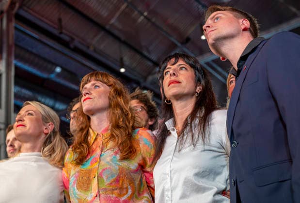 Elif Eralp, EUR, Germany, Berlin, September 20, 2026: Election party for the Left Party in Kreuzberg. Lead candidate Elif Eralp is ahead in the polls for the Berlin House of Representatives election. The Left Party is the clear winner of the election.