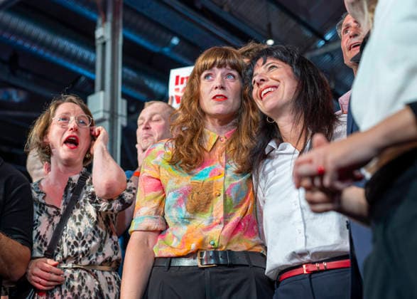 Elif Eralp, EUR, Germany, Berlin, September 20, 2026: Election party for the Left Party in Kreuzberg. Lead candidate Elif Eralp is ahead in the polls for the Berlin House of Representatives election. The Left Party is the clear winner of the election.