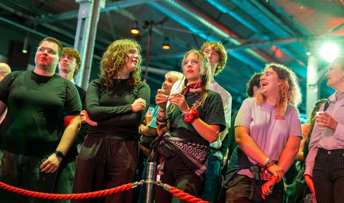 Elif Eralp EUR, Germany, Berlin, September 20, 2026: Election party for the Left Party in Kreuzberg. Lead candidate Elif Eralp is ahead in the polls for the Berlin House of Representatives election. The Left Party is the clear winner of the election.