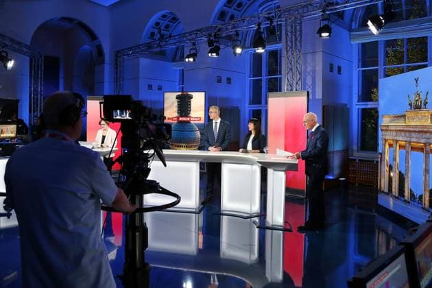 Berlin, Germany, September 20, 2026 Berlin House of Representatives 2026 Election Stefan Evers (CDU) and Elif Eralp (The Left) on ARD Copyright: xdtsxNachrichtenagenturx dts_135561