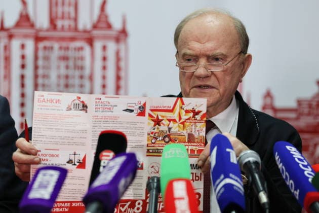 RUSSIA, MOSCOW - SEPTEMBER 20, 2026: Russian Communist Party (KPRF) leader Gennady Zyuganov is seen at the party’s main election campaign office during a meeting to discuss preliminary results of the 2026 Russian State Duma election. During the 2026 Single Voting Day, which lasted from 18 to 20 September, Russian citizens went to the polls to elect members of the Russian State Duma of the 9th convocation, as well as to vote in regional parliamentary and local government elections. Mikhail Metzel TASS  98041695