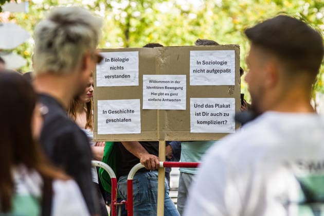 September 20, 2026, Munich, Bavaria, Germany: Coinciding with Oktoberfest, a group of right-extremists from the Identitaere Bewegung held a rally under the Banner of the Save Europe Act which includes, according to them, guidelines for the so-called Remigration. Some members discussed Remigration to include non-native born Germans, as they feel they can never be German, even if they hit all integration points. Critics in Germany see it as eyebrow-raising that the Identitaere leader, Martin Sellner, is an Austrian that is essentially making German policy and can play a greater role in government should the AfD take power. Munich Germany - ZUMAb160 20260920_abp_b160_031 Copyright: xSachellexBabbarx