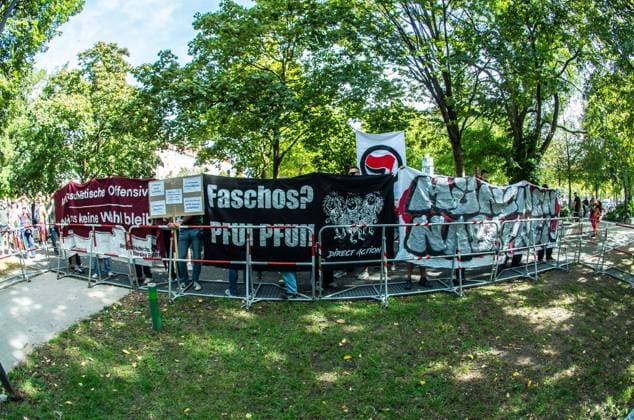 September 20, 2026, Munich, Bavaria, Germany: Coinciding with Oktoberfest, a group of right-extremists from the Identitaere Bewegung held a rally under the Banner of the Save Europe Act which includes, according to them, guidelines for the so-called Remigration. Some members discussed Remigration to include non-native born Germans, as they feel they can never be German, even if they hit all integration points. Critics in Germany see it as eyebrow-raising that the Identitaere leader, Martin Sellner, is an Austrian that is essentially making German policy and can play a greater role in government should the AfD take power. Munich Germany - ZUMAb160 20260920_abp_b160_033 Copyright: xSachellexBabbarx