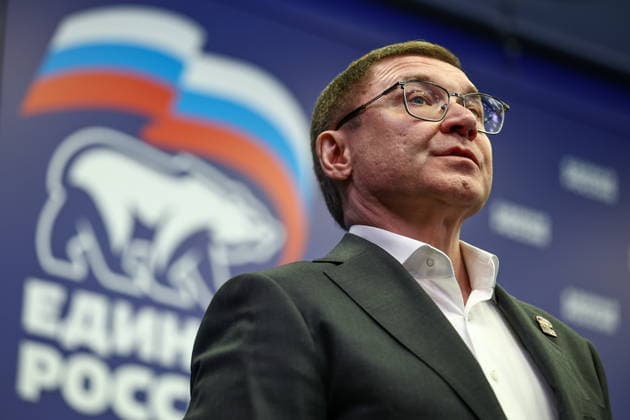 RUSSIA, MOSCOW - SEPTEMBER 20, 2026: United Russia General Council Secretary, Russian Federation Council First Deputy Speaker Vladimir Yakushev is seen at the United Russia Party s Central Executive Committee office during a meeting to discuss preliminary results of the 2026 Russian State Duma election. During the 2026 Single Voting Day, which lasted from 18 to 20 September, Russian citizens went to the polls to elect members of the Russian State Duma of the 9th convocation, as well as to vote in regional parliamentary and local government elections. Mikhail Tereshchenko TASS  98038970