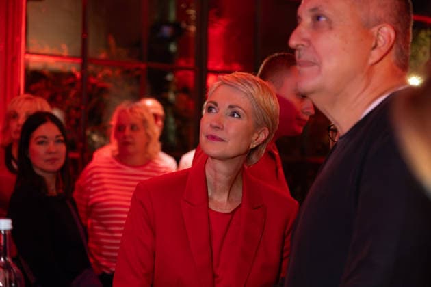 Manuela Schwesig speaks at SPD election event in Schwerin following state vote SCHWERIN, GERMANY - SEPTEMBER 20: Mecklenburg-Vorpommern Minister-President Manuela Schwesig reacts to the election projections during the SPD election-night event in Schwerin, Germany, on September 20, 2026. Somaya Abdelrahman Anadolu Schwerin Germany. Editorial use only. Please get in touch for any other usage.  Copyright: x2026xAnadoluxSomayaxAbdelrahmanx