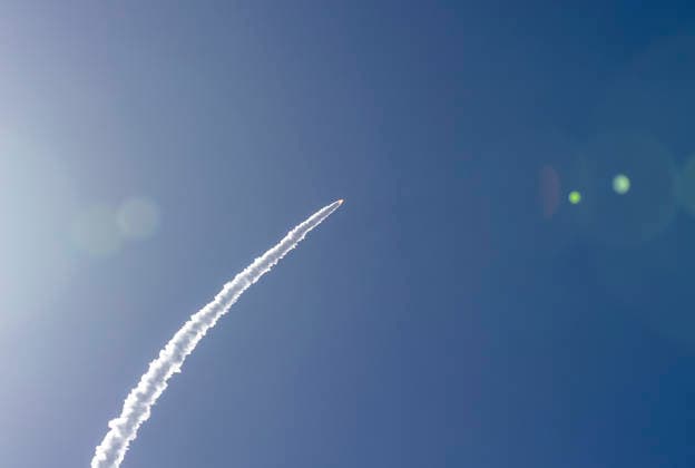 JIUQUAN, CHINA - SEPTEMBER 20: A Lijian-1 Y18 carrier rocket carrying nine satellites blasts off from the Dongfeng commercial space innovation pilot zone on September 20, 2026 in northwest China. The satellites were carried by a Lijian-1 Y18 carrier rocket and have entered their planned orbits.  Copyright: xVCGx 111668296307