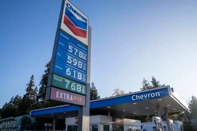 September 20, 2026, Shoreline, Washington, USA: A Chevron gas station displays the diesel price at .68 per gallon in Shoreline, Washington, USA, on Sun., Sept. 20, 2026. Diesel prices have hit record highs in recent weeks due to the ongoing war in Iran and spreading conflict in the Middle East. Shoreline USA - ZUMAb344 20260920_znp_b344_004 Copyright: xM.xScottxBrauerx