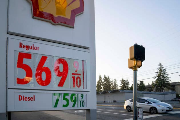 September 20, 2026, Shoreline, Washington, USA: A Shell gas station displays the diesel price at .59 per gallon in Shoreline, Washington, USA, on Sun., Sept. 20, 2026. Diesel prices have hit record highs in recent weeks due to the ongoing war in Iran and spreading conflict in the Middle East. Shoreline USA - ZUMAb344 20260920_znp_b344_010 Copyright: xM.xScottxBrauerx