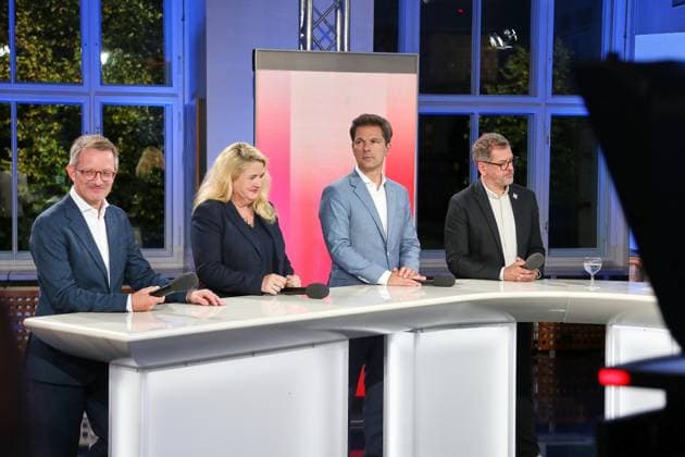 Berlin, Germany, September 20, 2026 Berlin House of Representatives 2026 Election Alexander King (BSW), Kristin Brinker (AfD), Steffen Krach (SPD), and Werner Graf (The Greens) Copyright: xdtsxNachrichtenagenturx dts_135602