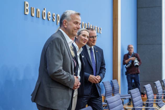 Impact of the State Elections in Berlin Alice Weidel, Federal Spokesperson for the AfD and Co-Chair of the AfD parliamentary group in the German Bundestag Tino Chrupalla, Federal