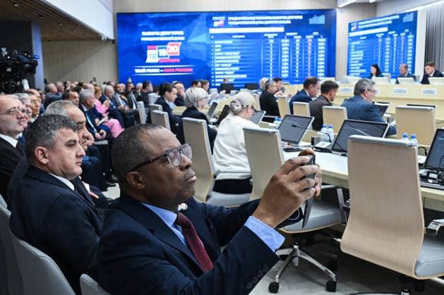 Russia Parliamentary Election Preliminary Results 9248427 21.09.2026 Members of the Russian Central Election Commission (CEC) attend a meeting summing up the preliminary results of elections to Russia s ninth State Duma, the lower house of parliament, at the CEC headquarters in Moscow, Russia. Kirill Kallinikov Sputnik Moscow Russia  Copyright: xKirillxKallinikovx
