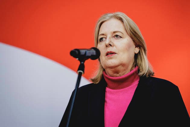 Baerbel Bas (SPD), Federal Minister of Labor and Social Affairs, photographed during a press conference in response to the state election in Mecklenburg-Western Pomerania and the Berlin House of Representatives election, September 21, 2026 While Die Linke won the election Copyright: xFlorianxGaertnerx