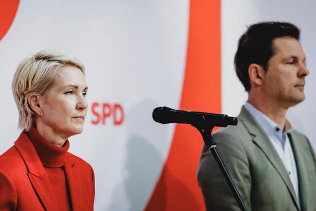 L R Manuela Schwesig, Minister President and the SPD s top candidate for the state election in Mecklenburg-Western Pomerania, and Copyright: xFlorianxGaertnerx