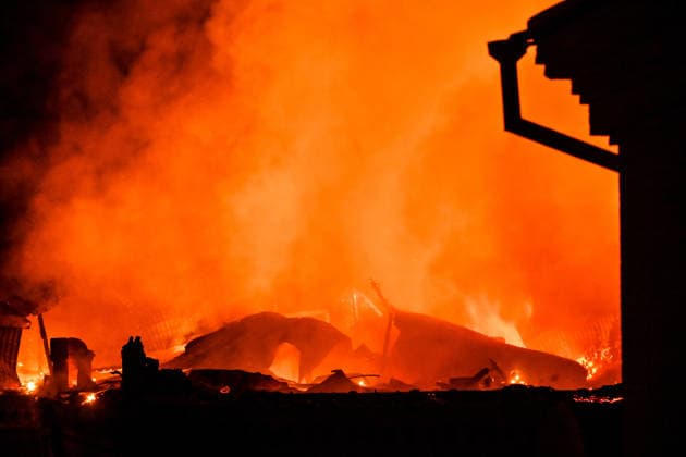 Historic building of Zaporizhzhia National University struck by Russian army A fire, caused by an overnight Russian drone attack, rages in Academic Building No. 3 of Zaporizhzhia National University in the Oleksandrivskyi district of Zaporizhzhia, Ukraine, September 21, 2026. The building, a cultural heritage site and architectural monument of local significance, was formerly the Oleksandrivsk Girls™ Gymnasium, built in 1902. A significant portion of the historic structure burned down in the attack. Buildings No. 4 and No. 5 also sustained damage, with windows shattered. The Russian strike additionally destroyed a shopping centre and damaged multi-storey residential blocks. Six people were injured., Credit:Dmytro Smolienko Ukrinform A Copyright: xDmytroxSmolienkox xUkrinformx xAvalonx 1137024906