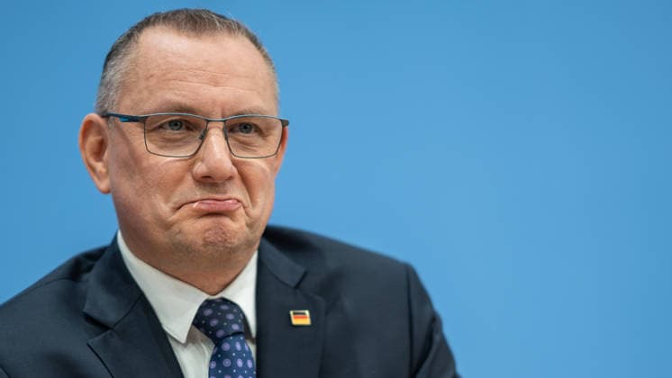 Tino Chrupalla, Federal Chairman of the AfD, during the Federal Press Conference in Berlin—a post-election analysis following the state elections in Mecklenburg-Western Pomerania and Berlin—Berlin, Germany, House of the Federal Press Conference