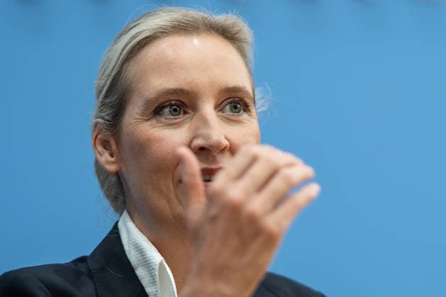 Alice Weidel, Federal Chairwoman of the AfD, during the Federal Press Conference in Berlin—a post-election analysis following the state elections in Mecklenburg-Western Pomerania and Berlin—Berlin, Germany, Federal Press Conference Building