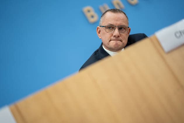 Tino Chrupalla, Federal Chairman of the AfD, during the Federal Press Conference in Berlin—a post-election analysis following the state elections in Mecklenburg-Western Pomerania and Berlin—Berlin, Germany, House of the Federal Press Conference