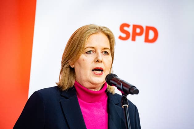 SPD Party Chair Bärbel Bas at a press conference at the Willy Brandt House in Berlin on September 21, 2026: Reactions to the state elections in Mecklenburg-Western Pomerania and Berlin