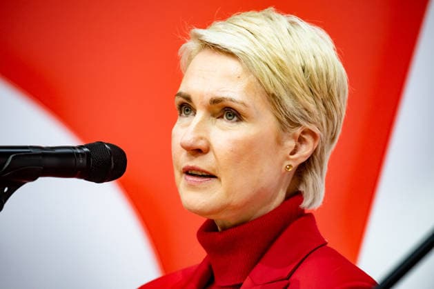 Manuela Schwesig, the SPD s lead candidate in Mecklenburg-Western Pomerania, at a press conference at the Willy Brandt House in Berlin on September 21, 2026: Reactions to the state elections in Mecklenburg-Western Pomerania and Berlin