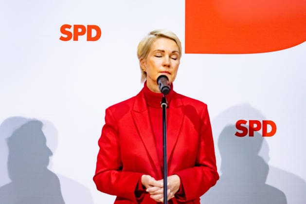 Manuela Schwesig, the SPD s top candidate in Mecklenburg-Western Pomerania, at a press conference at the Willy Brandt House in Berlin on September 21, 2026: Reactions to the state elections in Mecklenburg-Western Pomerania and Berlin