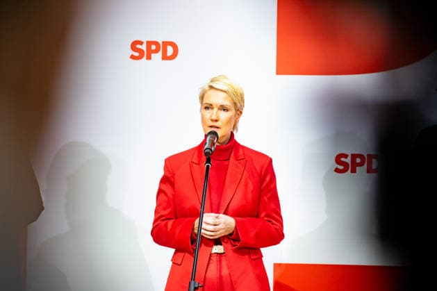 Manuela Schwesig, the SPD s top candidate in Mecklenburg-Western Pomerania, at a press conference at the Willy Brandt House in Berlin on September 21, 2026: Reactions to the state elections in Mecklenburg-Western Pomerania and Berlin