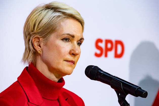 Manuela Schwesig, the SPD s top candidate in Mecklenburg-Western Pomerania, at a press conference at the Willy Brandt House in Berlin on September 21, 2026: Reactions to the state elections in Mecklenburg-Western Pomerania and Berlin