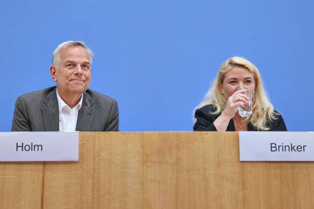 Berlin, Germany, September 21, 2026 Federal Press Conference: AfD—Impact of the State Elections in Berlin and Mecklenburg-Western Pomerania on Federal Politics Leif Erik Holm, AfD candidate for the office of Minister-President in Mecklenburg-Western Pomerania, and Kristin Brinker, AfD lead candidate for Berlin Copyright: xdtsxNachrichtenagenturx dts_135724