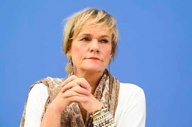 ABB BPK Simone Oldenburg, lead candidate in Mecklenburg-Western Pomerania for the party Die Linke Topic: Die Linke—Impact of the state elections in Berlin and Mecklenburg-Western Pomerania on federal politics Statement at the BPK Federal Press Conference on September 21, 2026, in Berlin, Berlin, Germany