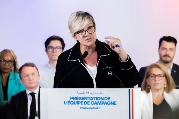 Paris, France September 21, 2026 - Press conference held by the Renaissance Party to announce new members of the campaign team for the upcoming presidential election. Gabriel Attal, the Renaissance Party candidate, is projected to receive 12 to 12.5 percent of the vote in the upcoming French presidential election, according to recent polls - Celine Geraud POLITIQUE, ATTAL, RENAISSANCE,  Copyright: xVincentxIsorex