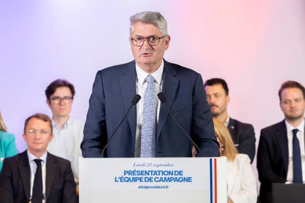 Paris, France September 21, 2026 - Press conference held by the Renaissance Party to announce new members of the campaign team for the upcoming presidential election. Gabriel Attal, the Renaissance Party candidate, is projected to receive 12 to 12.5 percent of the vote in the upcoming French presidential election, according to recent polls - Jean-Marie Fievet POLITIQUE, ATTAL, RENAISSANCE,  Copyright: xVincentxIsorex