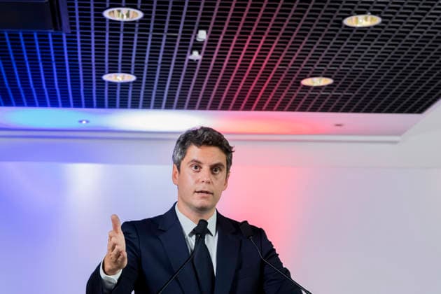 Paris, France September 21, 2026 - Press conference held by the Renaissance Party to announce new members of the campaign team for the upcoming presidential election. Gabriel Attal, the Renaissance Party candidate, is projected to receive 12 to 12.5 percent of the vote in the upcoming French presidential election, according to recent polls - Gabriel Attal POLITIQUE, ATTAL, RENAISSANCE,  Copyright: xVincentxIsorex