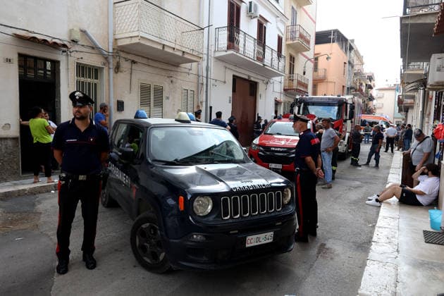 IPA88801483 - In the photo: Via Lorenzo Perosi in Partinico, where the tragedy unfolded and a mother and son lost their lives due to fumes from a storage tank; The mother, 43-year-old Rosalia La Manna, was the first to climb down into the tank; her son, 21-year-old Vincenzo TroÃ¬a, not seeing his mother come back up, climbed down as well and also fell victim to the fumes.  Copyright: xAlbertoxLoxBiancox xAlbertoxLoxBiancox IPA88801483