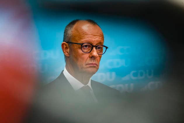Federal Chancellor and CDU Party Chairman Friedrich Merz at a press conference following the state elections in Berlin and Mecklenburg-Western Pomerania at the Konrad Adenauer House on September 21, 2026, in Berlin; Friedrich Merz at a press conference following the state elections in Berlin