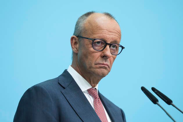 Federal Chancellor and CDU Party Chairman Friedrich Merz at a press conference following the state elections in Berlin and Mecklenburg-Western Pomerania at the Konrad Adenauer House on September 21, 2026, in Berlin; Friedrich Merz at a press conference following the state elections in Berlin