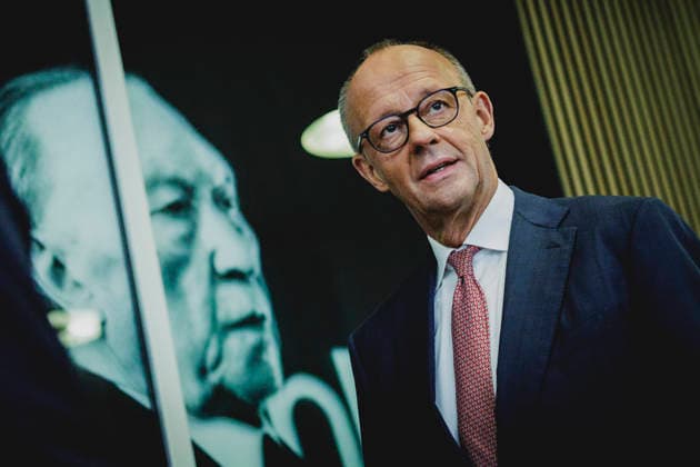 Friedrich Merz, CDU, Federal Chancellor, photographed during a press conference in response to the state election in Mecklenburg-Western Pomerania and the Berlin House of Representatives election, September 21, 2026. While Die Linke won the election in Berlin with 25.7%, ahead of the CDU, the AfD Copyright: xFlorianxGaertnerx