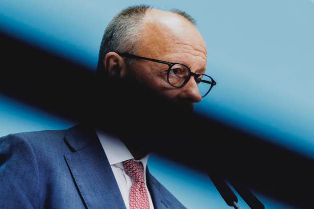 Friedrich Merz (CDU), Federal Chancellor, photographed during a press conference in response to the state election in Mecklenburg-Western Pomerania and the Berlin House of Representatives election, September 21, 2026. While Die Linke won the election in Berlin with 25.7%, ahead of the CDU, the Af Copyright: xFlorianxGaertnerx
