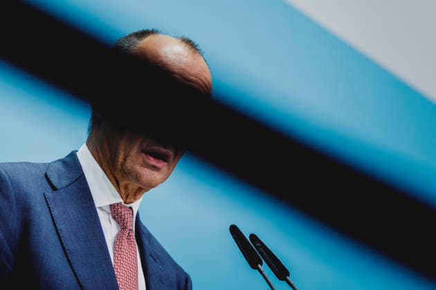 Friedrich Merz (CDU), Chancellor of Germany, photographed during a press conference in response to the state election in Mecklenburg-Western Pomerania and the Berlin House of Representatives election, September 21, 2026. While Die Linke won the election in Berlin with 25.7 percent, ahead of the C Copyright: xFlorianxGaertnerx