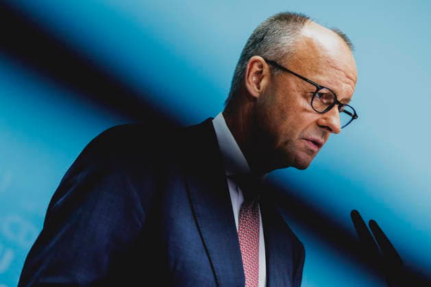 Friedrich Merz (CDU), Chancellor of Germany, photographed during a press conference in response to the state election in Mecklenburg-Western Pomerania and the Berlin House of Representatives election, September 21, 2026. While Die Linke won the election in Berlin with 25.7 percent, ahead of the C Copyright: xFlorianxGaertnerx