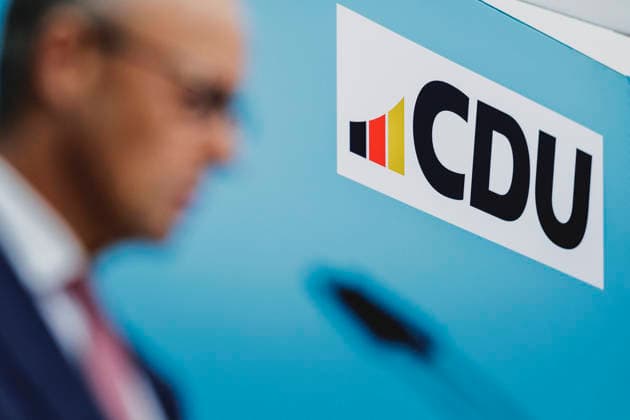Friedrich Merz (CDU), Chancellor of Germany, photographed during a press conference in response to the state election in Mecklenburg-Western Pomerania and the Berlin House of Representatives election, September 21, 2026. While Die Linke won the election in Berlin with 25.7 percent, ahead of the C Copyright: xFlorianxGaertnerx