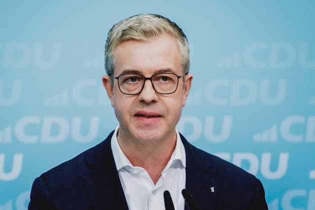 Stefan Evers, the CDU s top candidate for the Berlin House of Representatives election, photographed during a press conference in response to the state election in Mecklenburg-Western Pomerania and the Berlin House of Representatives election, September 21, Copyright: xFlorianxGaertnerx
