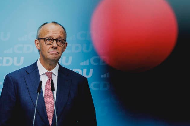 Friedrich Merz, CDU, Federal Chancellor, photographed during a press conference in response to the state election in Mecklenburg-Western Pomerania and the Berlin House of Representatives election, September 21, 2026. While Die Linke won the election in Berlin with 25.7%, ahead of the CDU, the AfD Copyright: xFlorianxGaertnerx