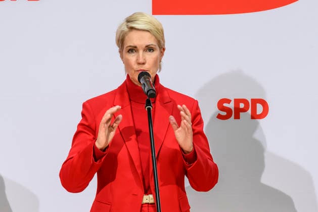 Pictured, from left: Manuela Schwesig, GER, Berlin, SPD press conference following the elections in Berlin and Mecklenburg-Western Pomerania (MV), in the atrium of the Willy Brandt House, Wilhelmstraße 141, 10963 Berlin, September 21, 2026, Copyright: HMBxMedia UwexKoch