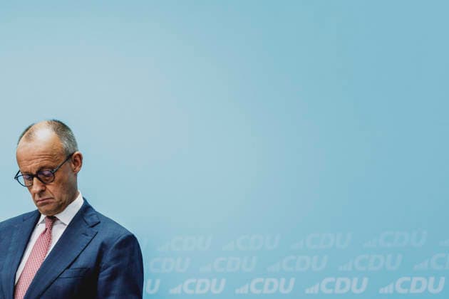 Friedrich Merz, CDU, Federal Chancellor, photographed during a press conference in response to the state election in Mecklenburg-Western Pomerania and the Berlin House of Representatives election, September 21, 2026. While Die Linke won the election in Berlin with 25.7%, ahead of the CDU, the AfD Copyright: xFlorianxGaertnerx