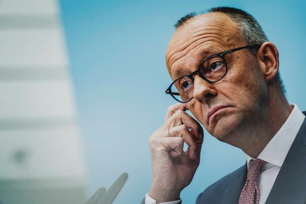 Friedrich Merz, CDU, Federal Chancellor, photographed during a press conference in response to the state election in Mecklenburg-Western Pomerania and the Berlin House of Representatives election, September 21, 2026. While Die Linke won the election in Berlin with 25.7 percent, ahead of the CDU, Copyright: xFlorianxGaertnerx