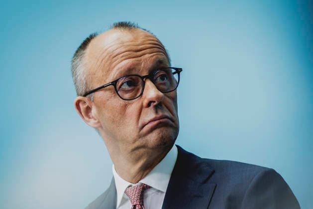 Friedrich Merz, CDU, Federal Chancellor, photographed during a press conference in response to the state election in Mecklenburg-Western Pomerania and the Berlin House of Representatives election, September 21, 2026. While Die Linke won the election in Berlin with 25.7 percent, ahead of the CDU, Copyright: xFlorianxGaertnerx