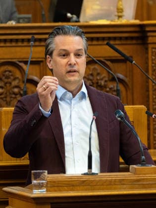 September 21, 2026 Vienna City Council 052 Member of the Vienna State Parliament and City Council, State Party Chairman Dominik Nepp (FPÖ) on September 21, 2026, at the 17th session of the Vienna City Council, held at City Hall in Vienna, Vienna, Austria, at the request of the FPÖ