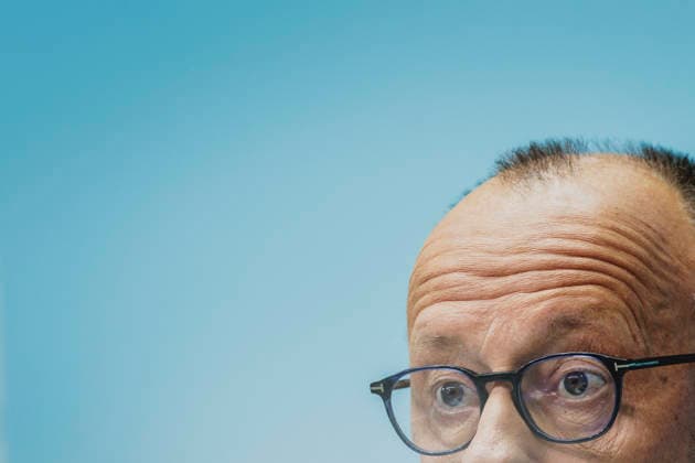 Friedrich Merz, CDU, Federal Chancellor, photographed during a press conference in response to the state election in Mecklenburg-Western Pomerania and the Berlin House of Representatives election, September 21, 2026. While Die Linke won the election in Berlin with 25.7%, ahead of the CDU, the AfD Copyright: xFlorianxGaertnerx