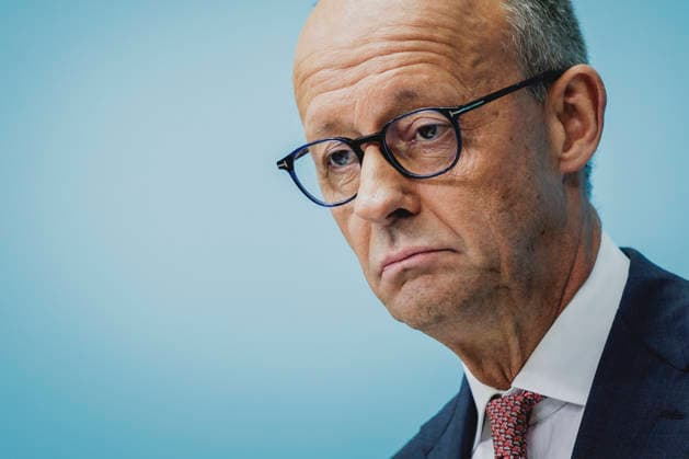 Friedrich Merz, CDU, Federal Chancellor, photographed during a press conference in response to the state election in Mecklenburg-Western Pomerania and the Berlin House of Representatives election, September 21, 2026: While Die Linke won the election in Berlin with 25.7 percent, ahead of the CDU, Copyright: xFlorianxGaertnerx